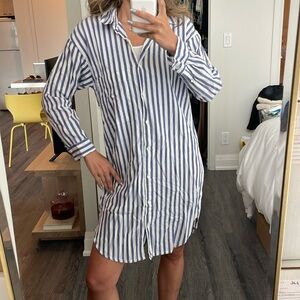 Velvet striped shirt dress, Size XS